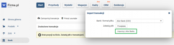Integracja z bankiem - importowanie