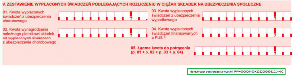 Wysyłka deklaracji ZUS - numer identyfikacyjny przesyłki