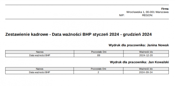 szkolenia bhp i badania lekarskie - PDF