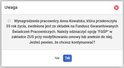 Lista płac - Fundusz Gwarantowanych Świadczeń Pracowniczych