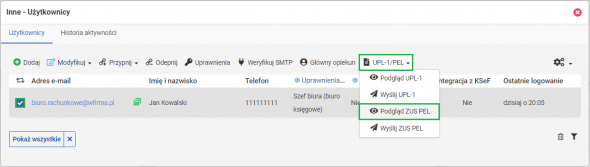 ZUS PEL - Podgląd