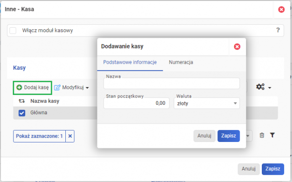 moduł kasa