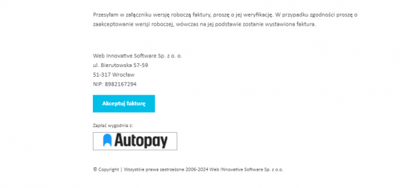 integracja z autopay - Akceptuj fakturę