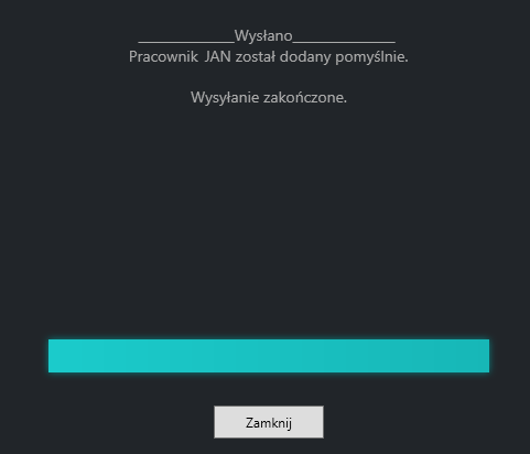 Aplikacja do importu danych kadrowych - Wysyłka zakończona